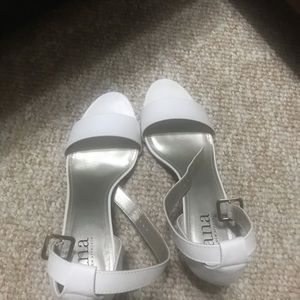 Ankle strap white sandals! Like new, hardly worn.